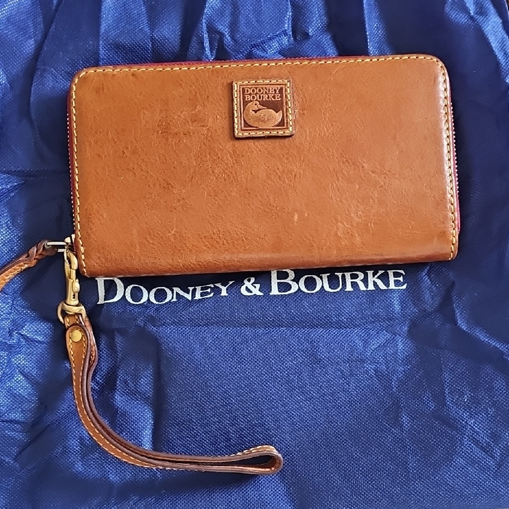 Dooney & Bourke Florentine Leather Zip Wristlet with Strap
